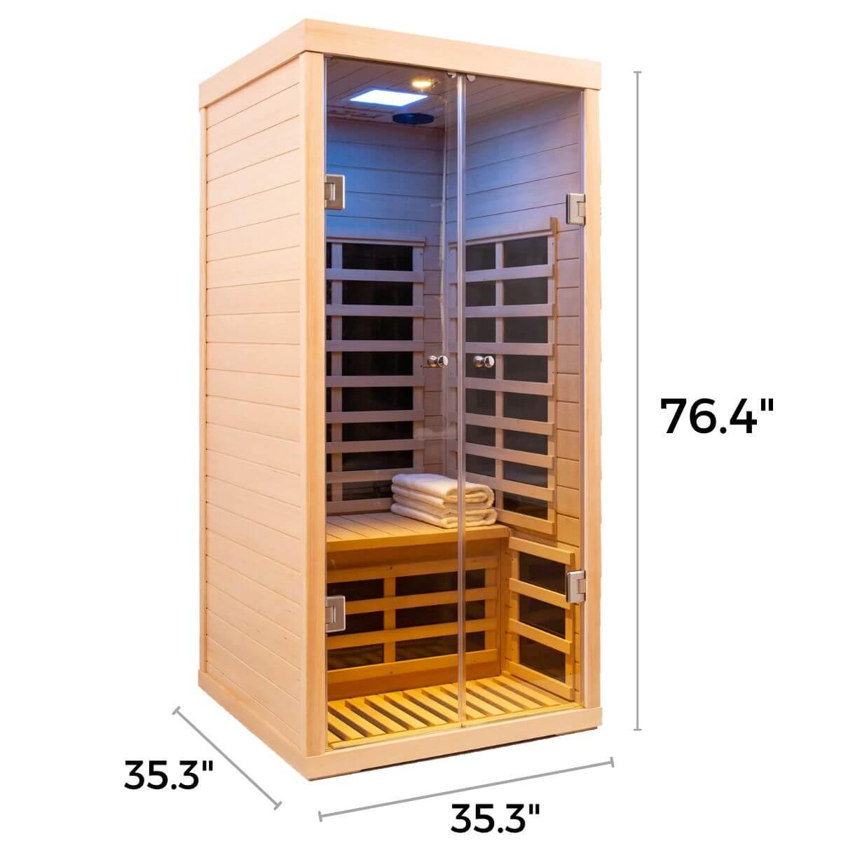 Ample-901SH 1 Person Ultra-Low EMF Infrared Sauna