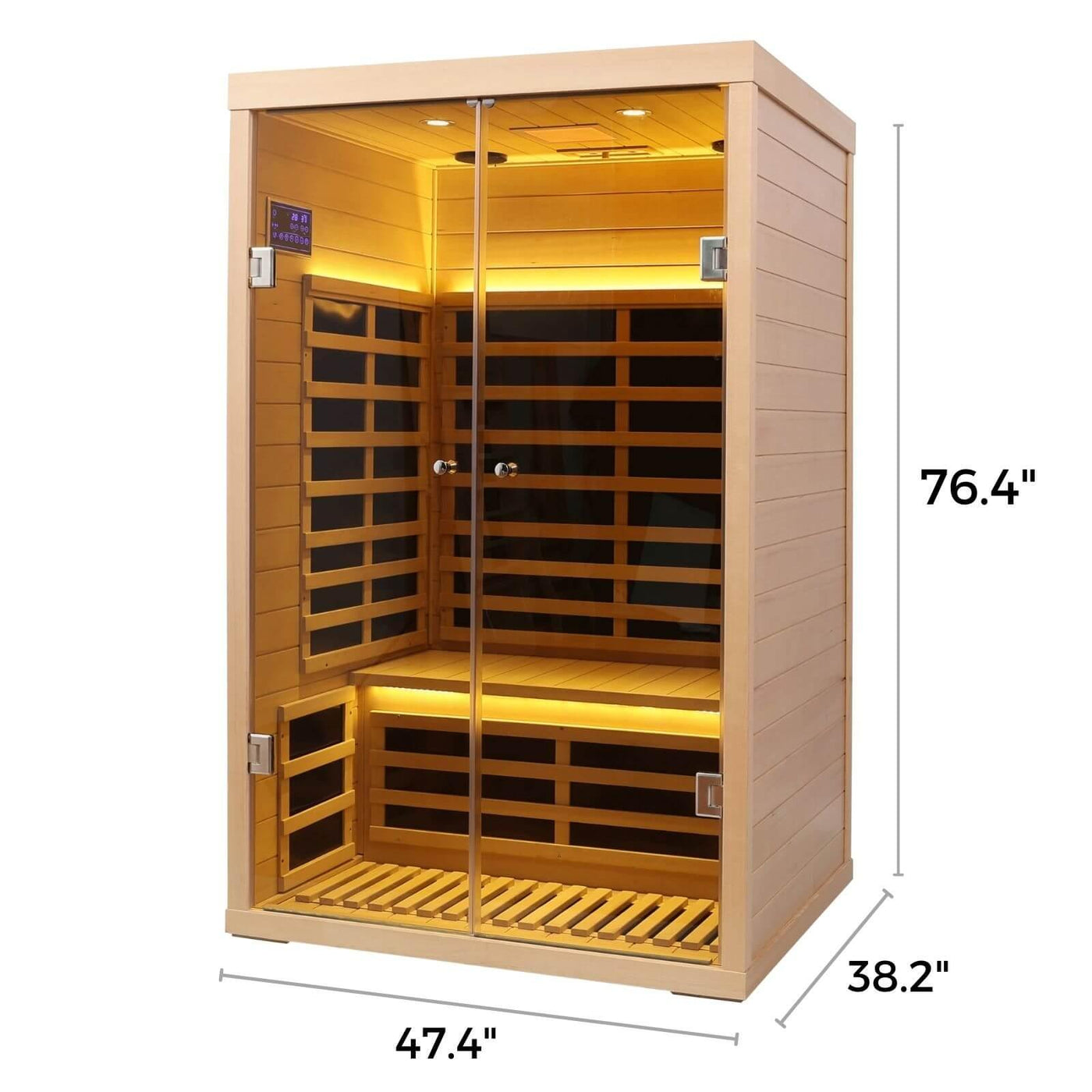 Ample-902SH 2 Person Ultra-Low EMF Infrared Sauna