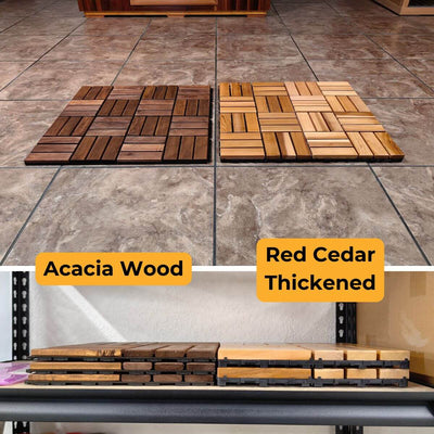 Redwood Interlocking Flooring Tiles (Set of 10)