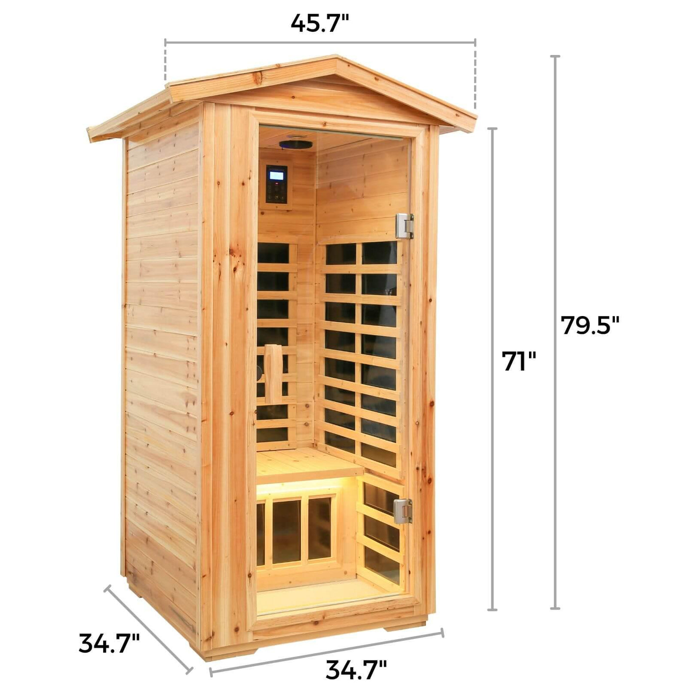 Garner-901VS 1 Person Outdoor Infrared Sauna | Fir Model Clearance Sale