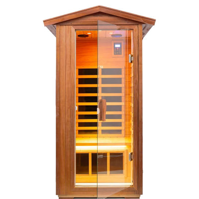 Garner-901VS 1 Person Outdoor Infrared Sauna | Fir Model Clearance Sale