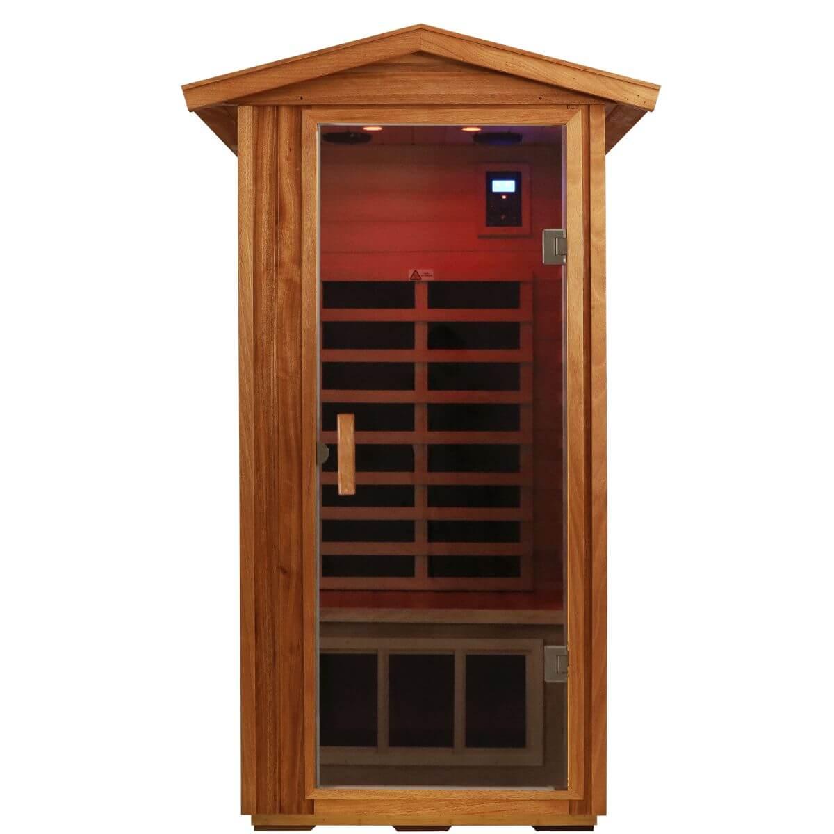 Garner-901VS 1 Person Outdoor Infrared Sauna | Fir Model Clearance Sale