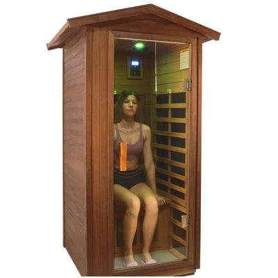 Garner-901VS 1 Person Outdoor Infrared Sauna | Fir Model Clearance Sale