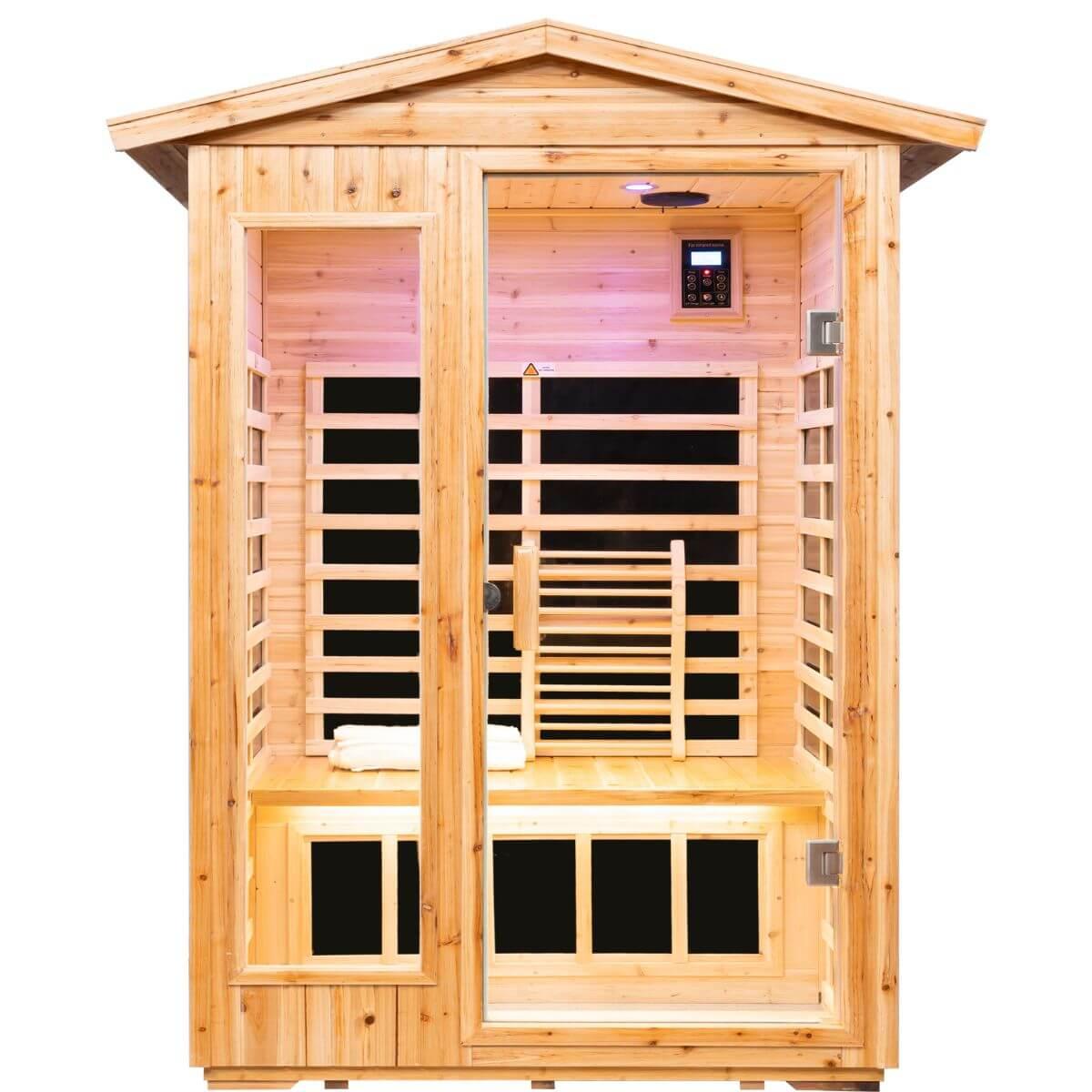 Garner-902VS 2 Person Outdoor Infrared Sauna | Fir Model