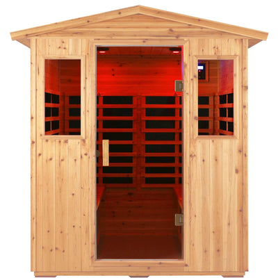 Garner-904VS 4 Person Outdoor Infrared Sauna | Clearance Sale