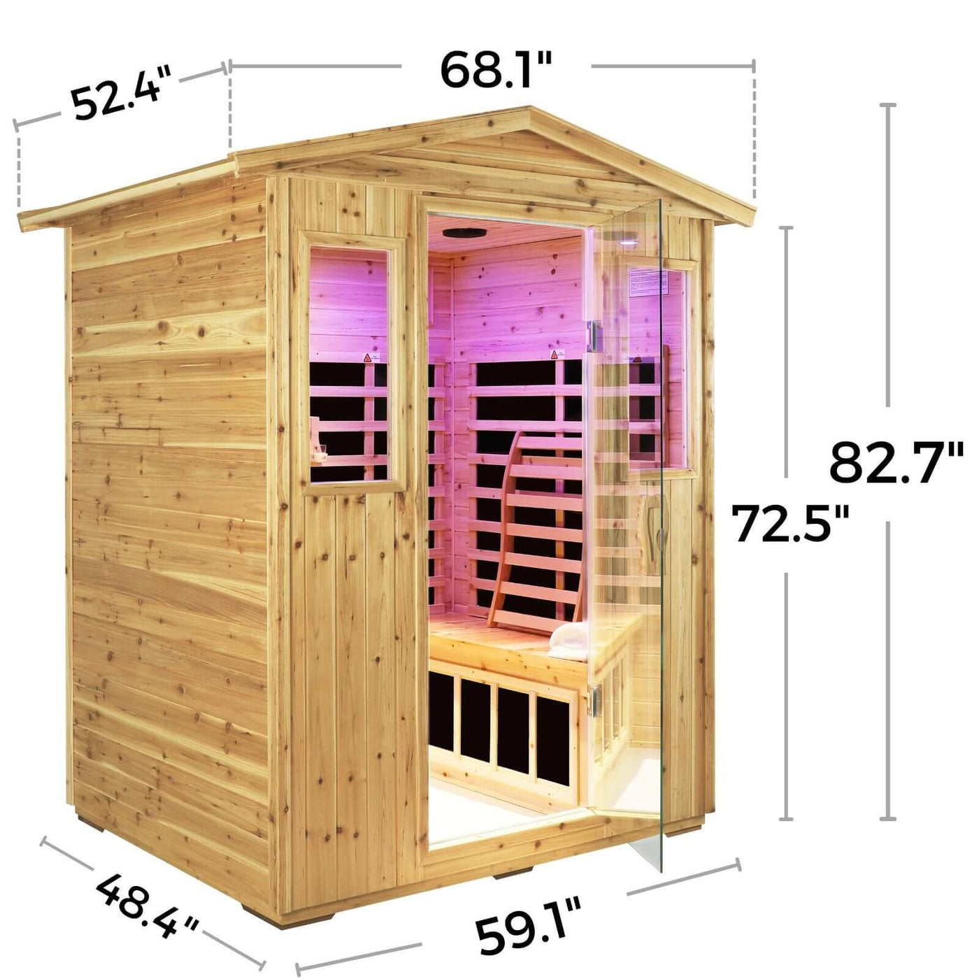 Garner-904VS 4 Person Outdoor Infrared Sauna | Clearance Sale