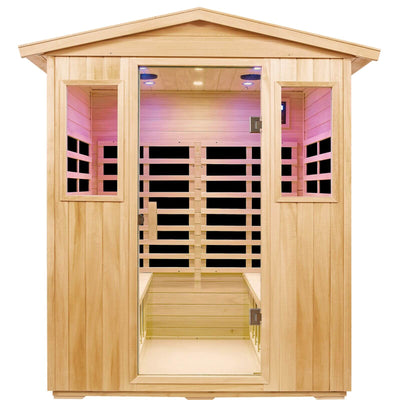 Garner-904VS 4 Person Outdoor Infrared Sauna | Clearance Sale