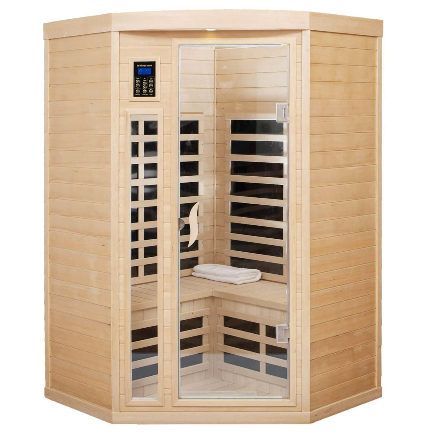 Maxwell-907BH Corner 2 Person Ultra-Low EMF Infrared Sauna | Clearance Sale