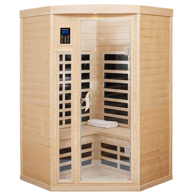 Maxwell-907BH Corner 2 Person Ultra-Low EMF Infrared Sauna | Clearance Sale