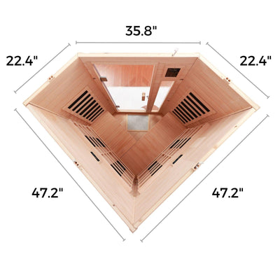 Maxwell-907BH Corner 2 Person Ultra-Low EMF Infrared Sauna | Clearance Sale