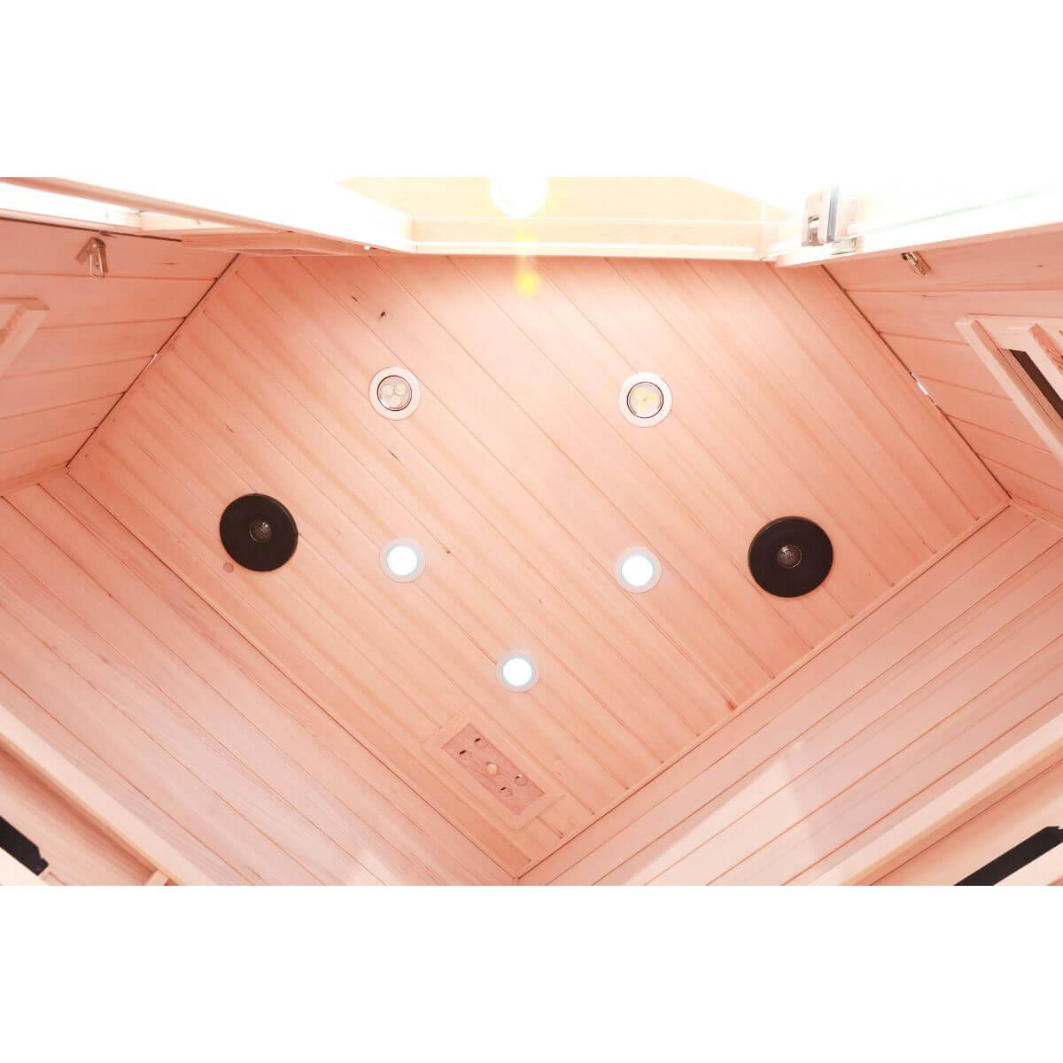 Maxwell-907BH Corner 2 Person Ultra-Low EMF Infrared Sauna | Clearance Sale