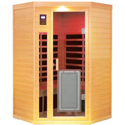 Maxwell-907BH Corner 2 Person Ultra-Low EMF Infrared Sauna | Clearance Sale