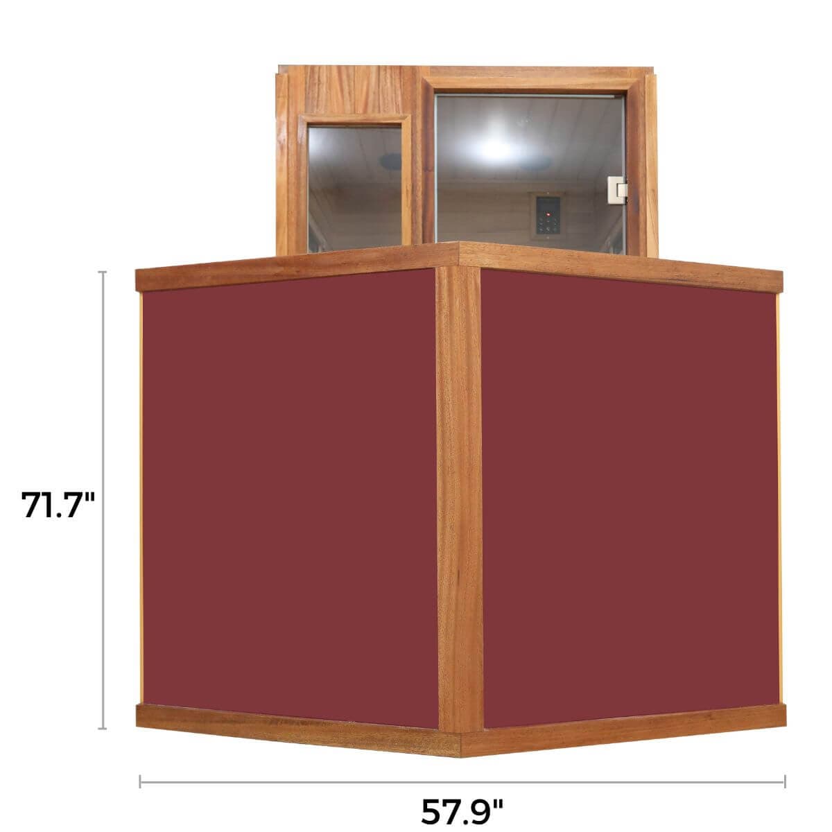 Mix-902VTD 2 Person Outdoor High Temp Infrared Sauna in Mahogany