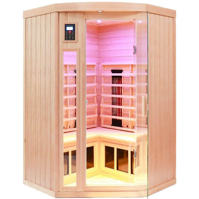 Mix-907BLH 2 Person Corner High Temp Infrared Sauna | Standard Model Clearance Sale