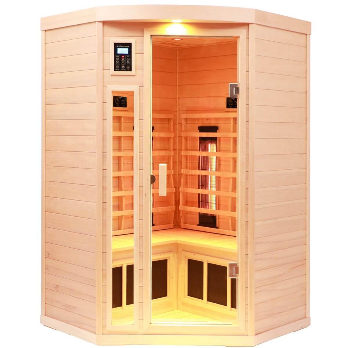 Mix-907BLH 2 Person Corner High Temp Infrared Sauna | Standard Model Clearance Sale