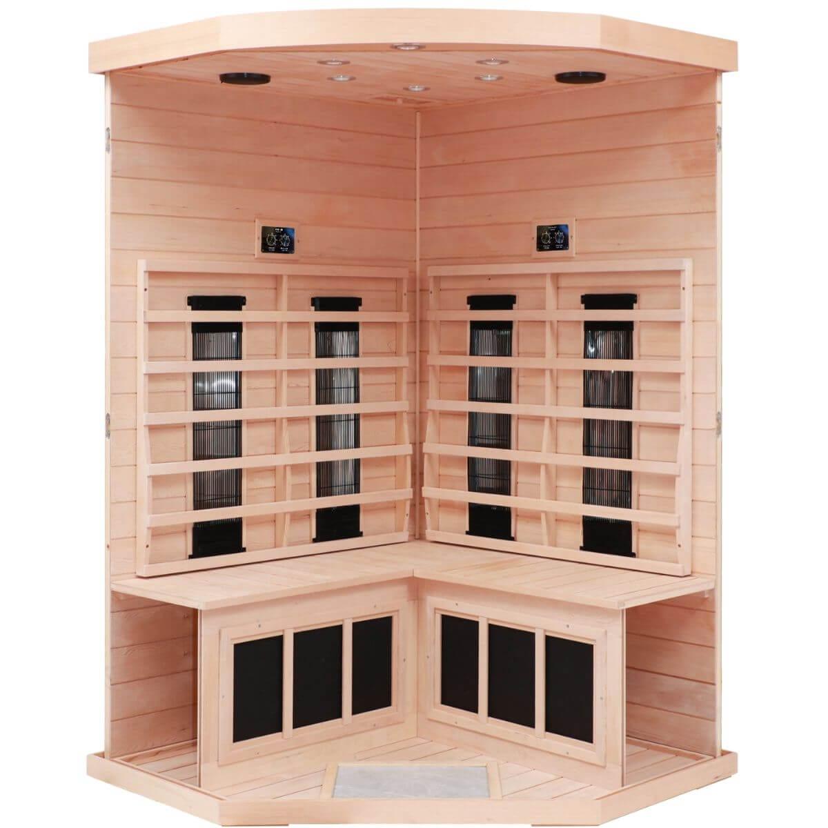 Mix-907BLH 2 Person Corner High Temp Infrared Sauna | Standard Model Clearance Sale