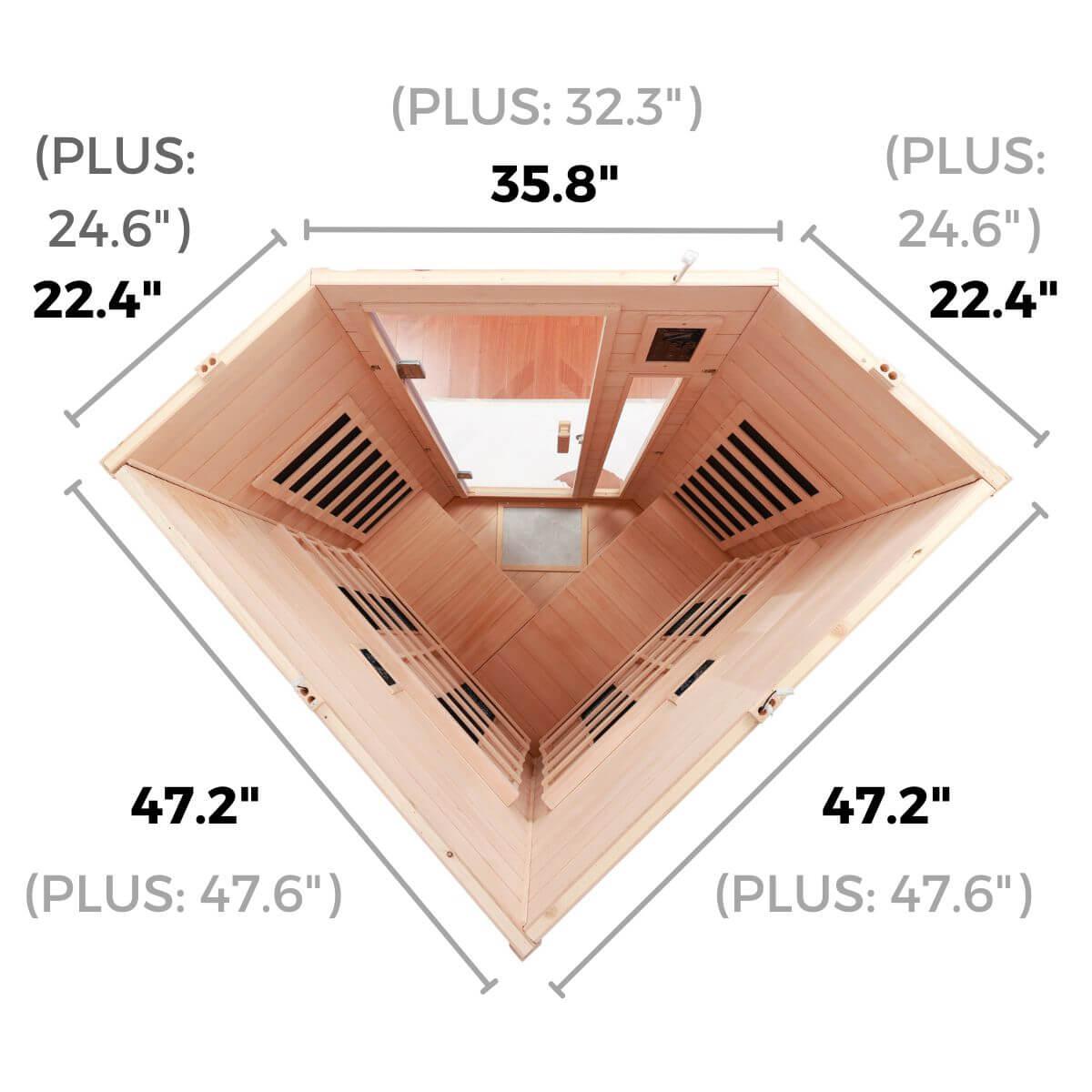 Mix-907BLH 2 Person Corner High Temp Infrared Sauna | Standard Model Clearance Sale