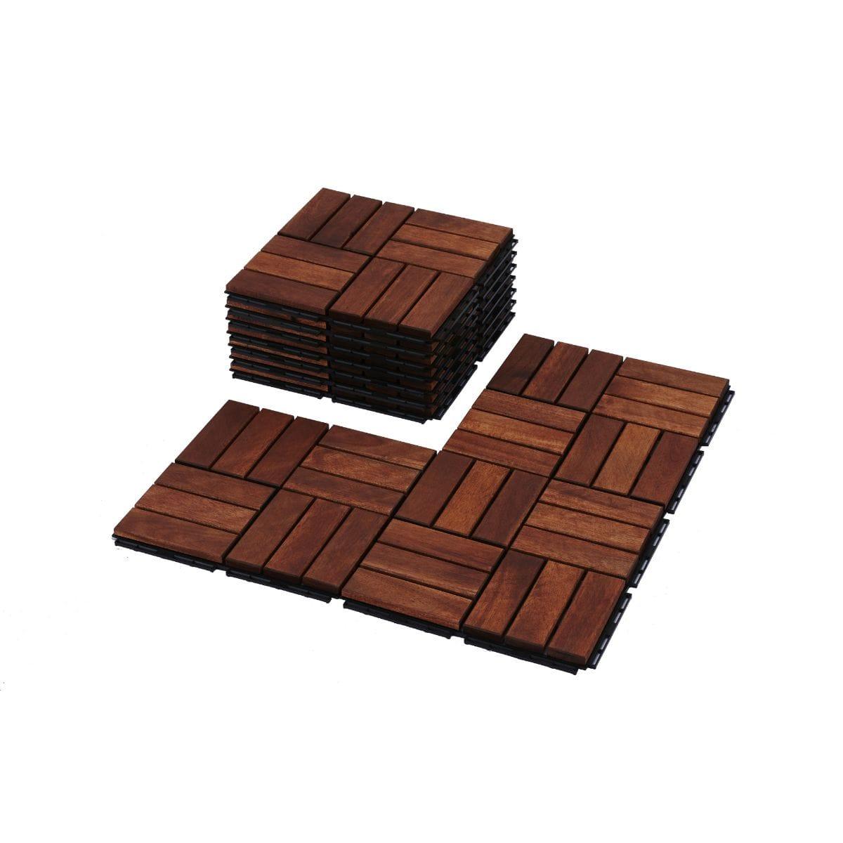 Redwood Interlocking Flooring Tiles (Set of 10)