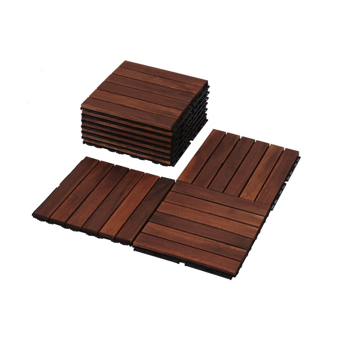 Redwood Interlocking Flooring Tiles (Set of 10)