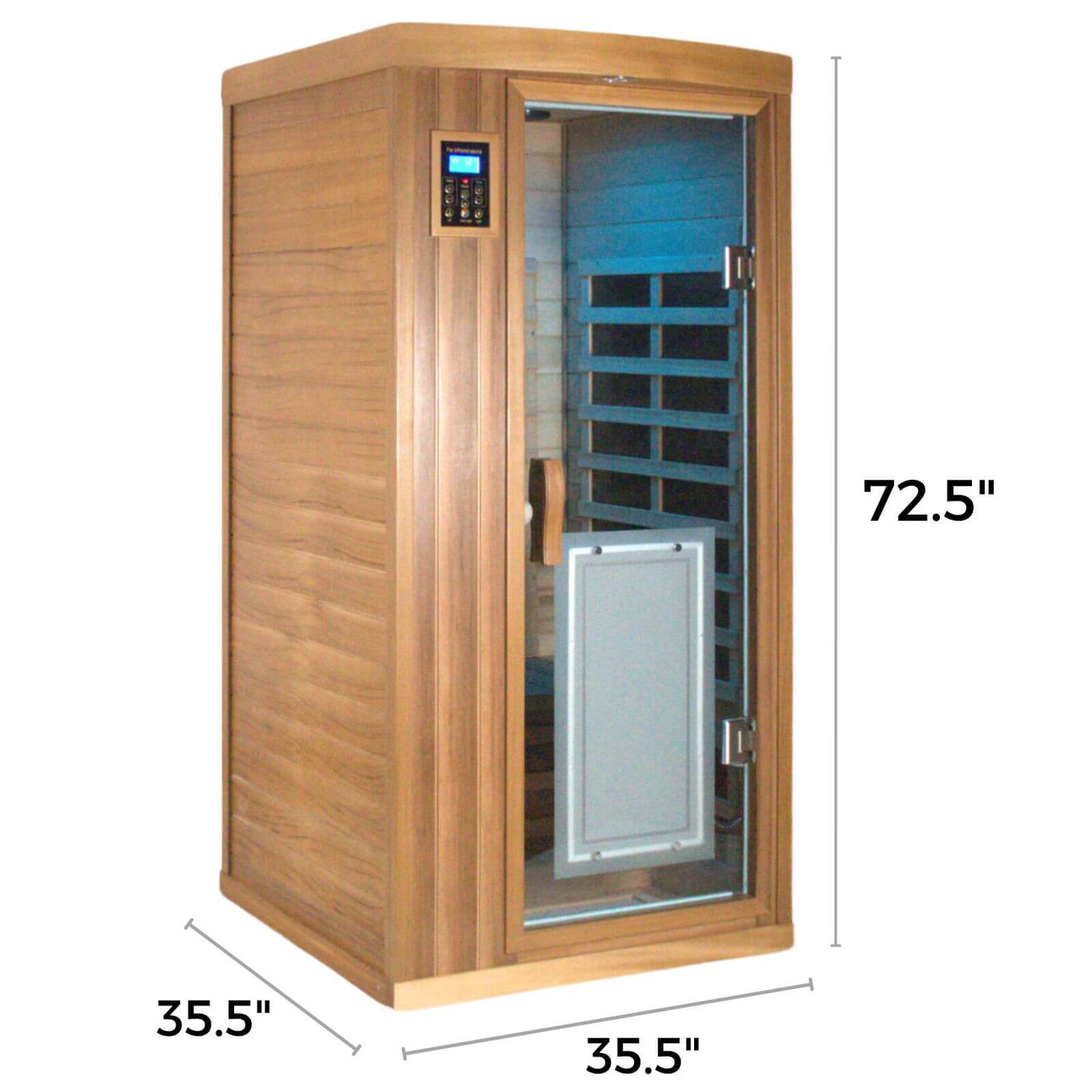 Sublime-901BR 1 Person Infrared Sauna in Red Cedar | Ultra-Low EMF Upgraded