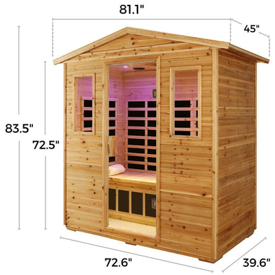 Versa-903VS 3 Person Outdoor Full Spectrum Infrared Sauna Reclining | Value Sale