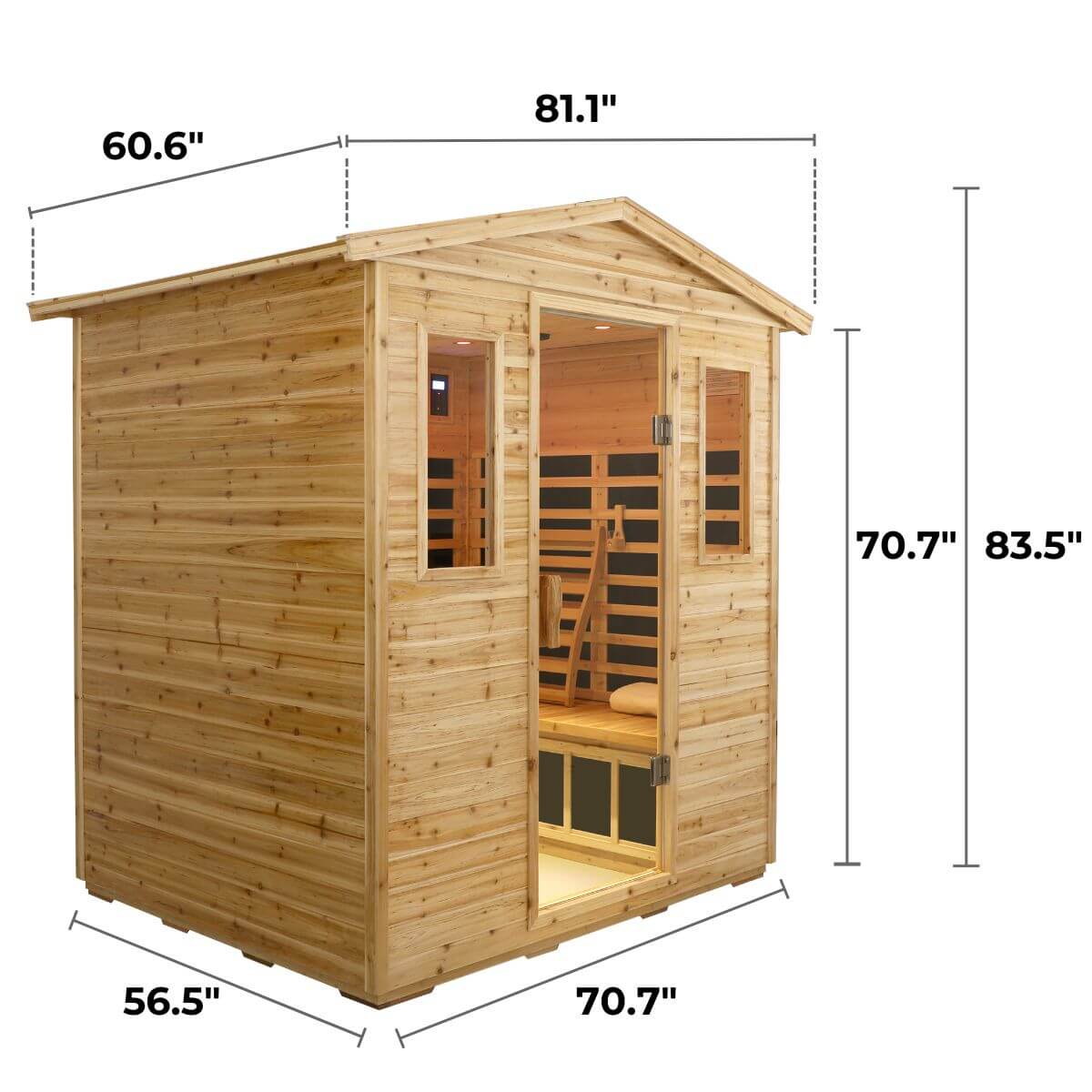 Versa-904VSP 4 Person Plus-size Outdoor Full Spectrum Infrared Sauna