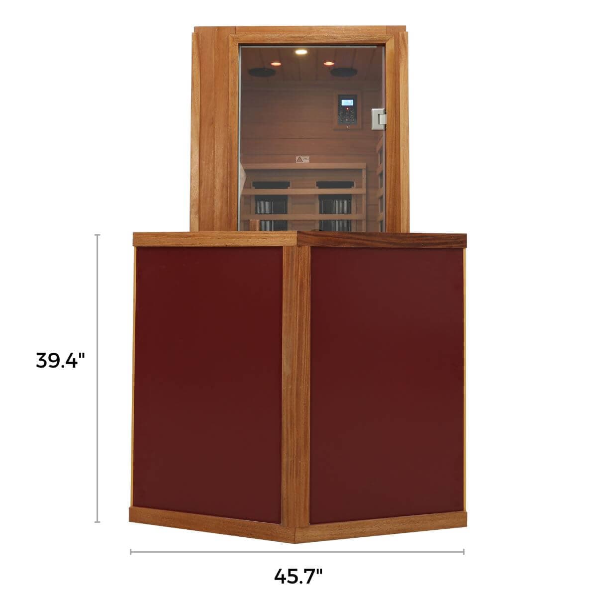 Mix-901VTD 1 Person Outdoor High Temp Infrared Sauna in Mahogany