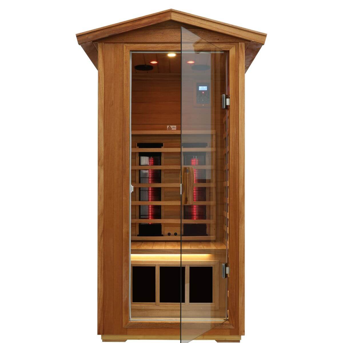 Mix-901VTD 1 Person Outdoor High Temp Infrared Sauna in Mahogany