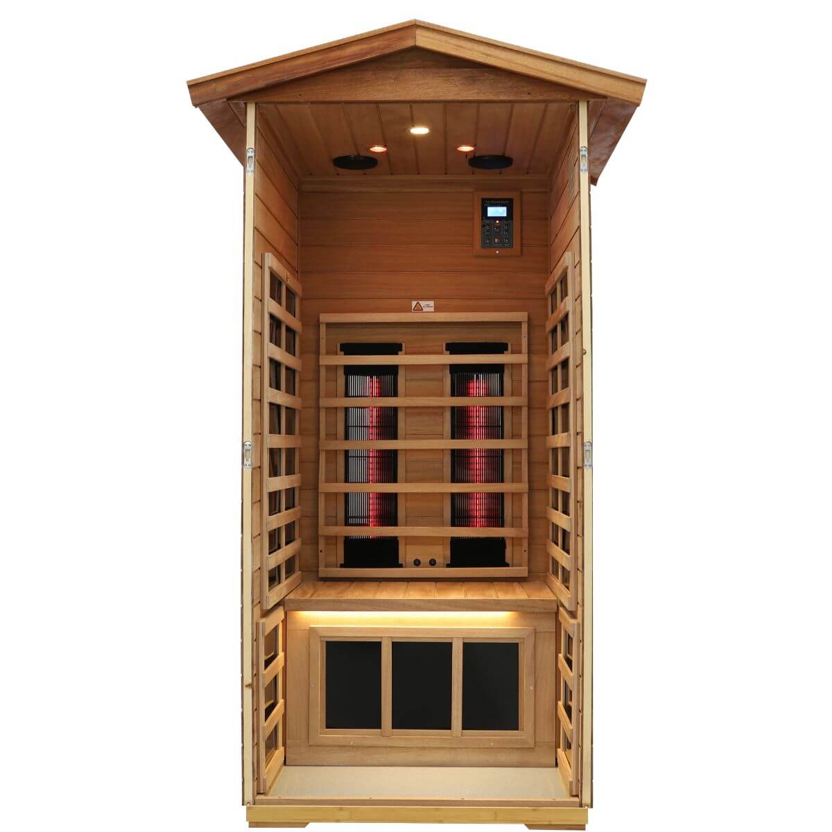 Mix-901VTD 1 Person Outdoor High Temp Infrared Sauna in Mahogany