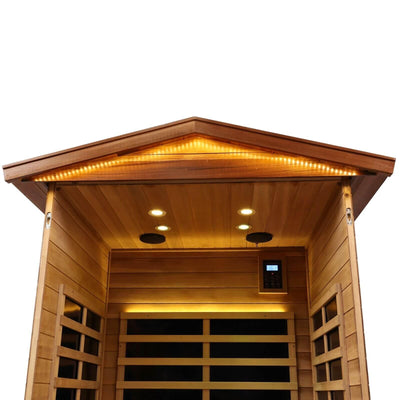 Wearwell-902VR 2 Person Outdoor Ultra-Low EMF Infrared Sauna in Red Cedar | Nature's Art, Noble Enjoyment | Value Sale