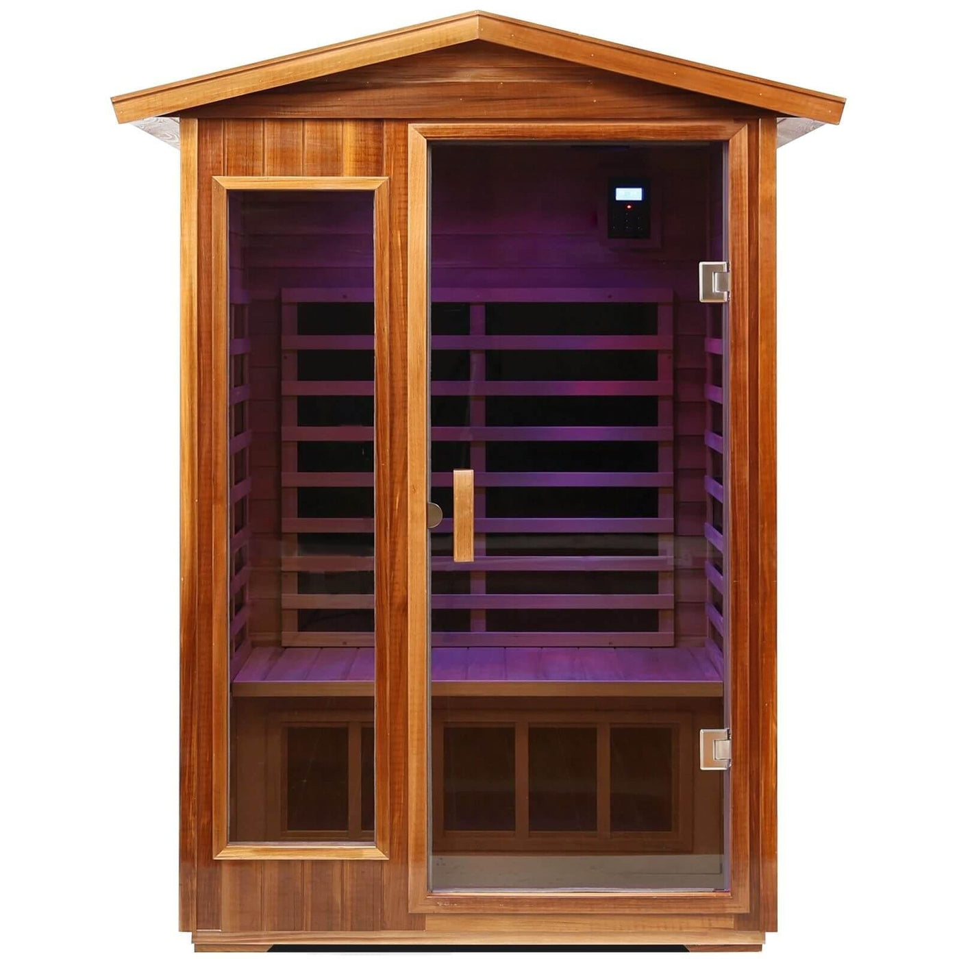 Wearwell-902VR 2 Person Outdoor Ultra-Low EMF Infrared Sauna in Red Cedar | Nature's Art, Noble Enjoyment | Value Sale