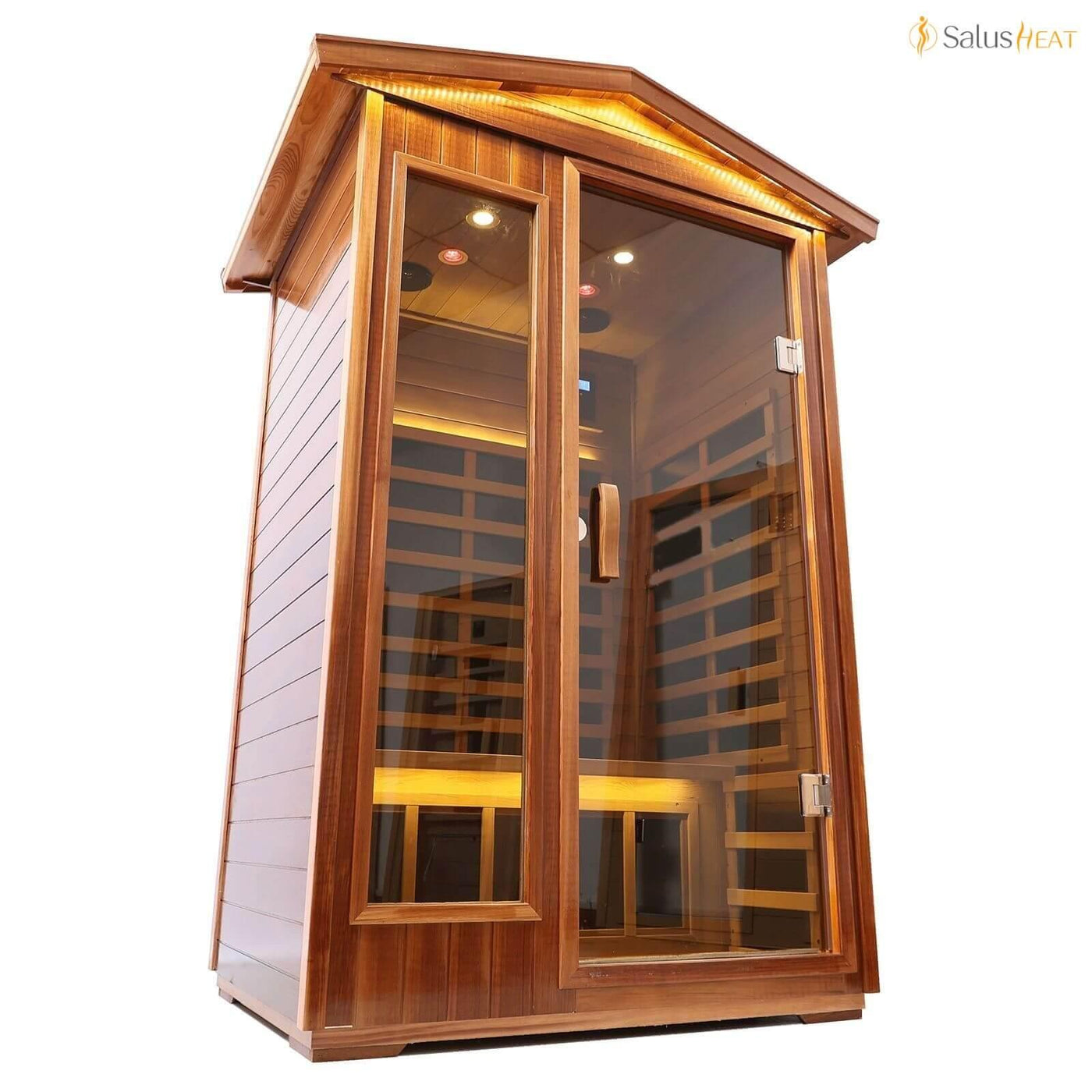 Wearwell-902VR 2 Person Outdoor Ultra-Low EMF Infrared Sauna in Red Cedar | Nature's Art, Noble Enjoyment | Value Sale