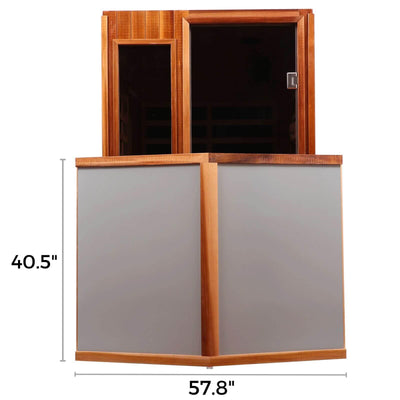 Wearwell-902VR 2 Person Outdoor Ultra-Low EMF Infrared Sauna in Red Cedar | Nature's Art, Noble Enjoyment | Value Sale