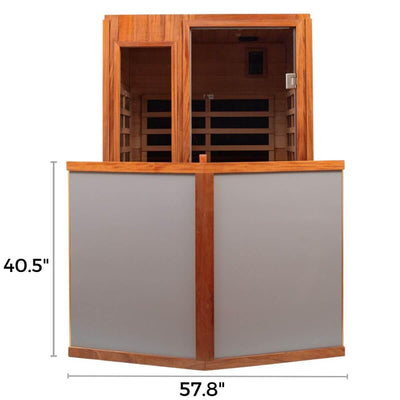 Wearwell-902VT 2 Person Outdoor Ultra-Low EMF Infrared Sauna in Mahogany | Value Sale