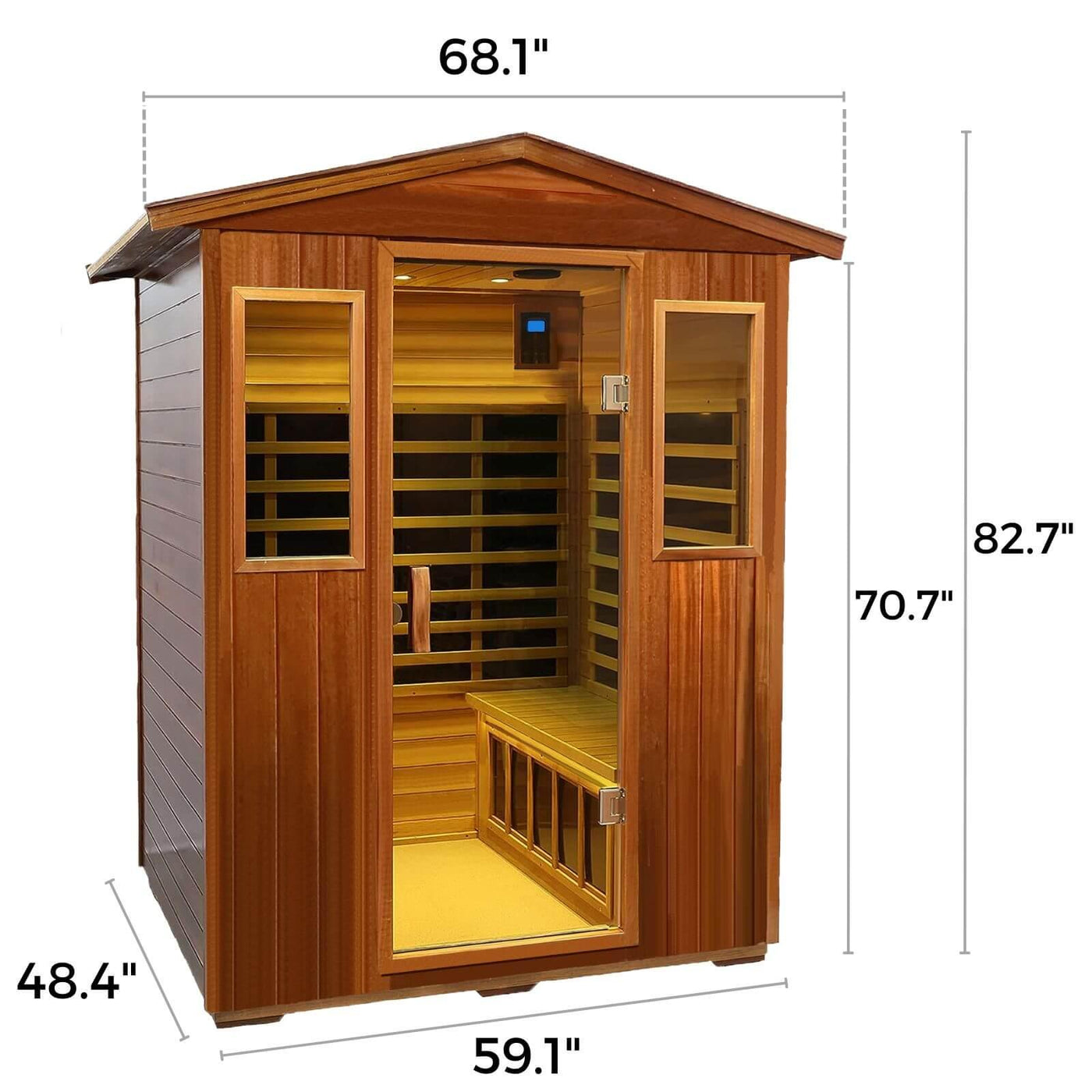 Wearwell-904VT 4 Person Outdoor Ultra-Low EMF Infrared Sauna in Mahogany